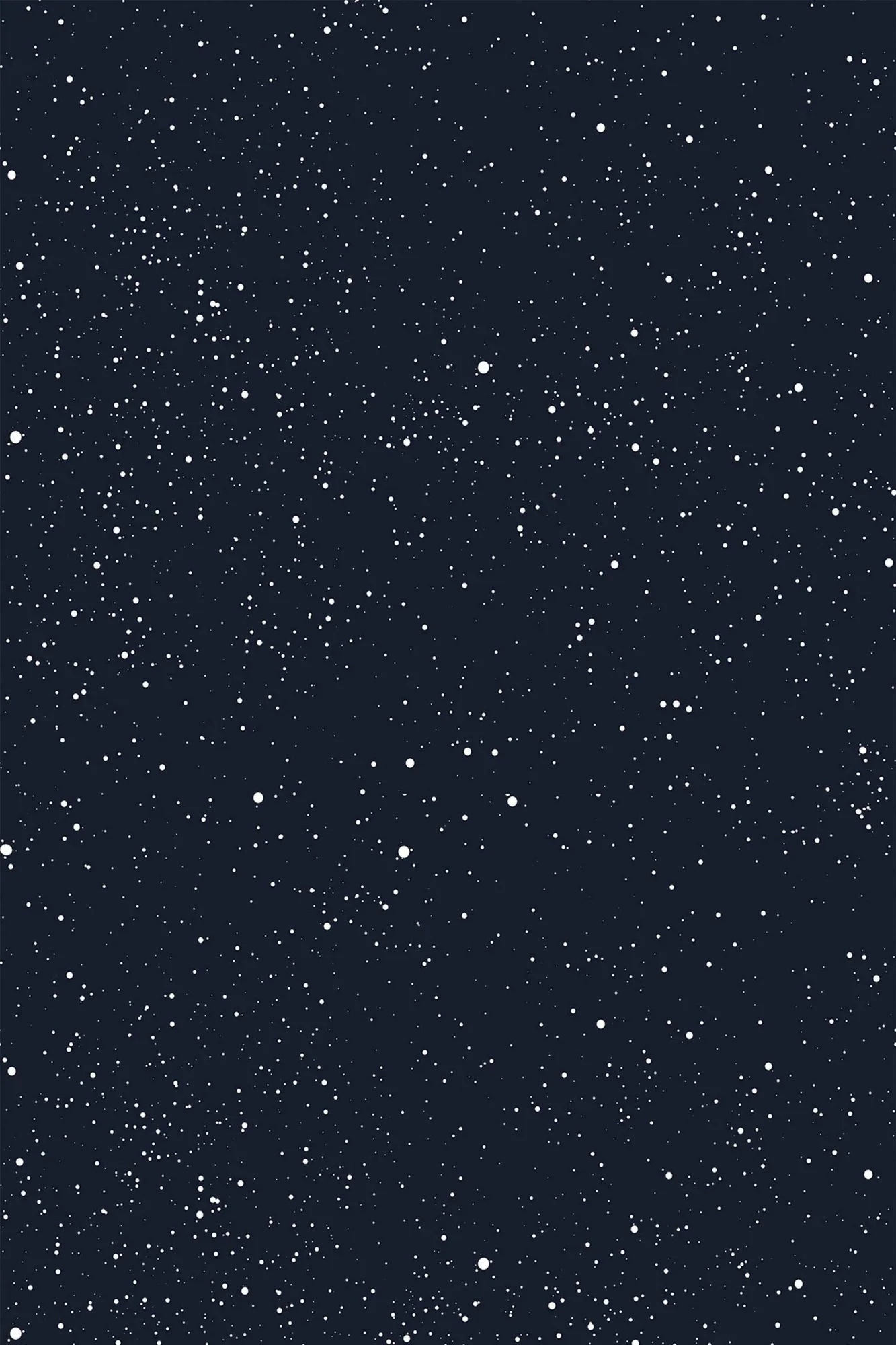 Midnight Snowfall wallpaper pattern close-up: black-and-white snowfall; graphic but quiet
